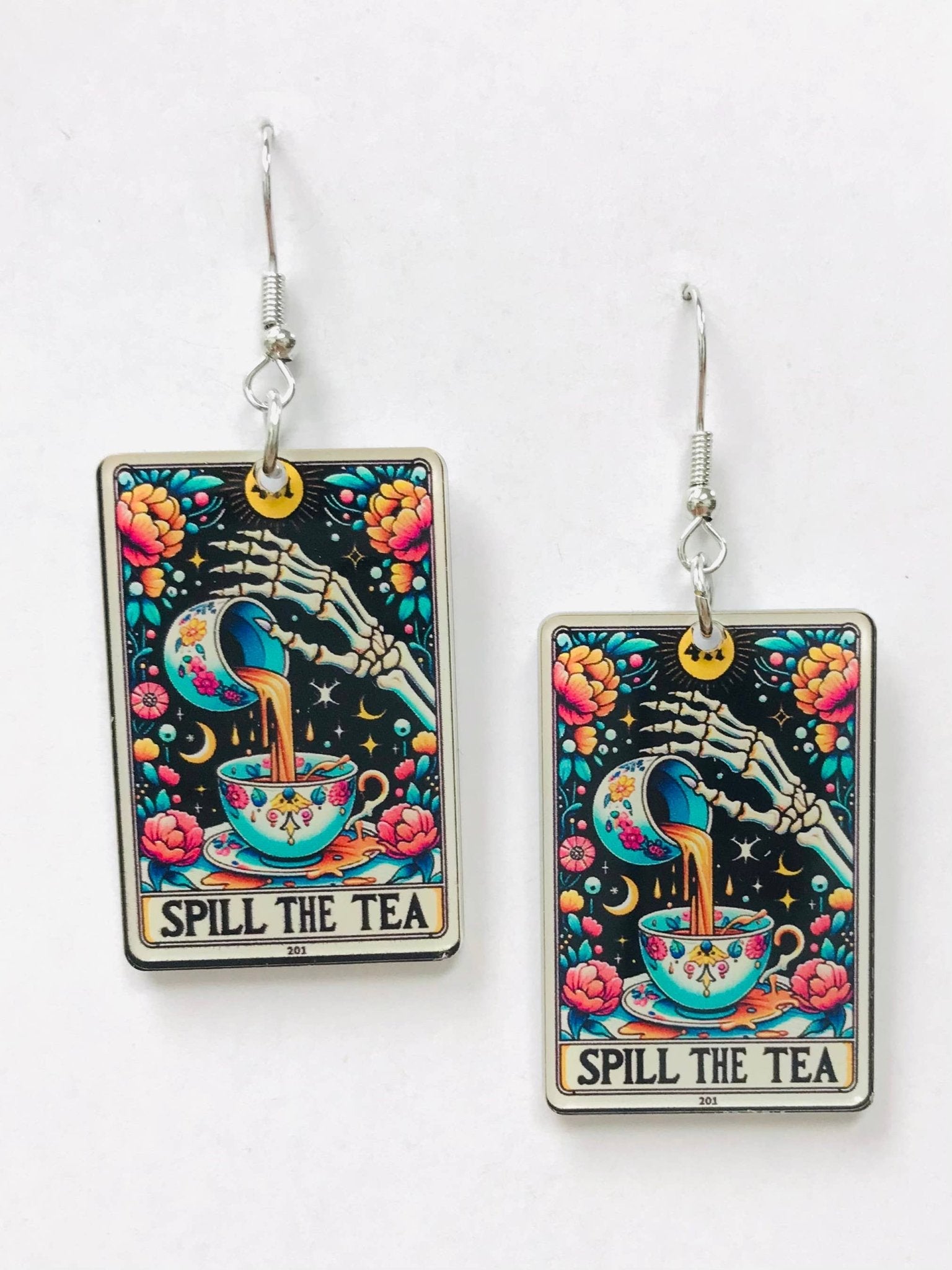 Spill The Tea Earrings, Acrylic Earrings - Angel's House of Design Co.