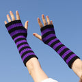 Striped Arm Warmer Fingerless Gloves in Multiple Colors - Angel's House of Design Co.