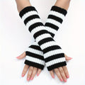 Striped Arm Warmer Fingerless Gloves in Multiple Colors - Angel's House of Design Co.
