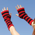 Striped Arm Warmer Fingerless Gloves in Multiple Colors - Angel's House of Design Co.