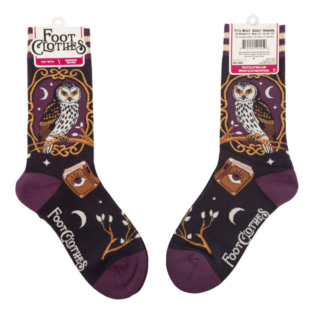 Supervisor Owlfred Crew Socks - Angel's House of Design Co.
