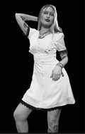 Tea Time with Grim White Dress Black Lace Trim - Angel's House of Design Co.