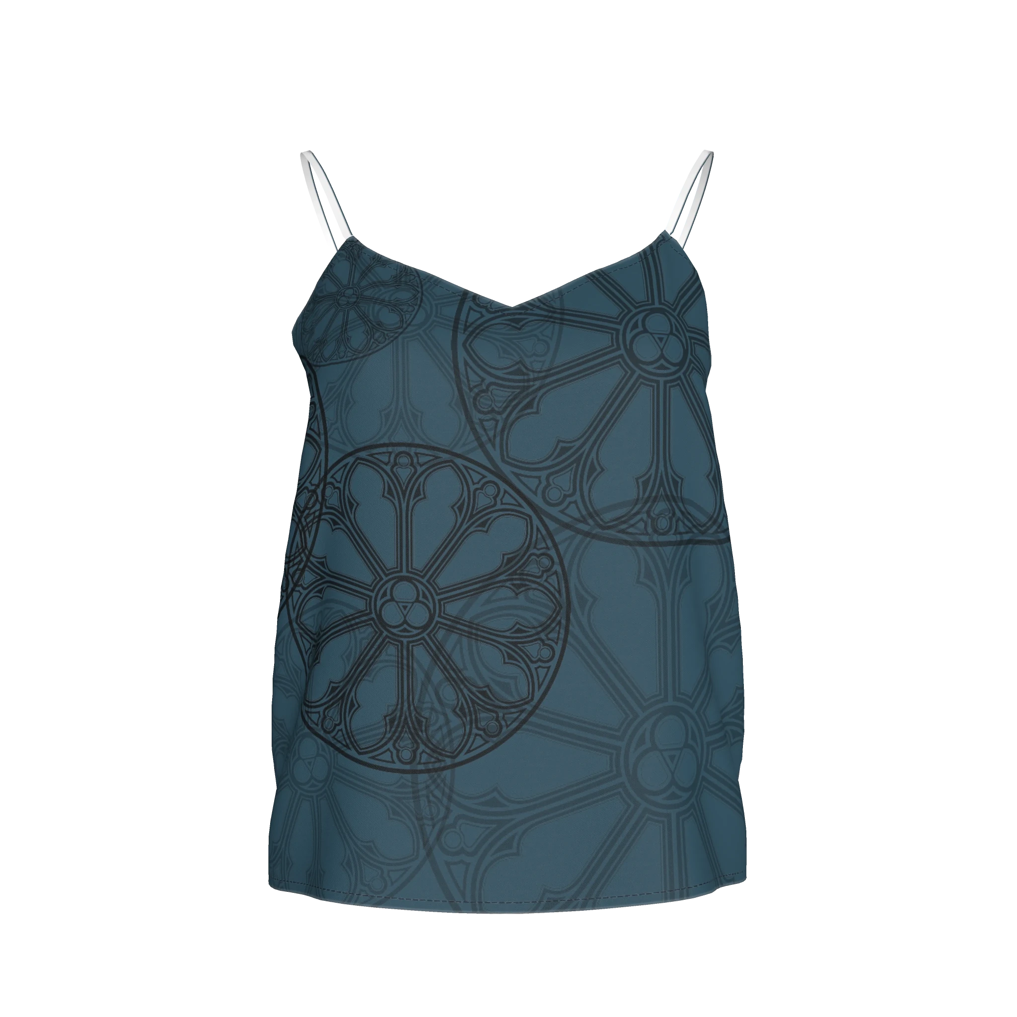Teal Rose Window Camisole - Angel's House of Design Co.