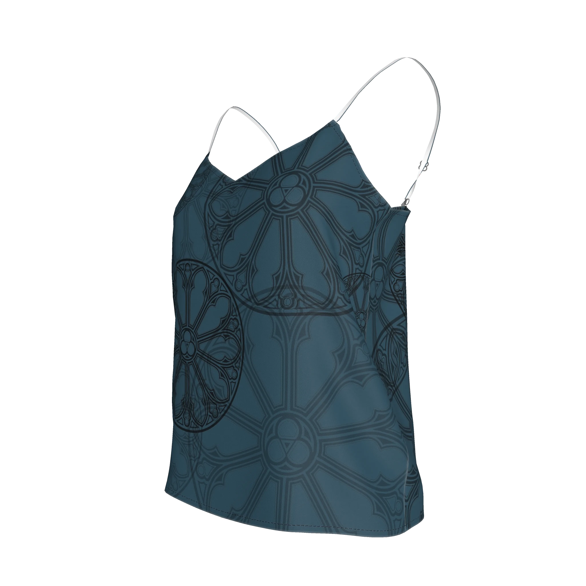 Teal Rose Window Camisole - Angel's House of Design Co.