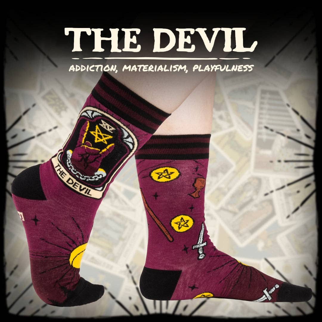 The Devil Tarot Nouveau Crew Socks - Angel's House of Design Co.