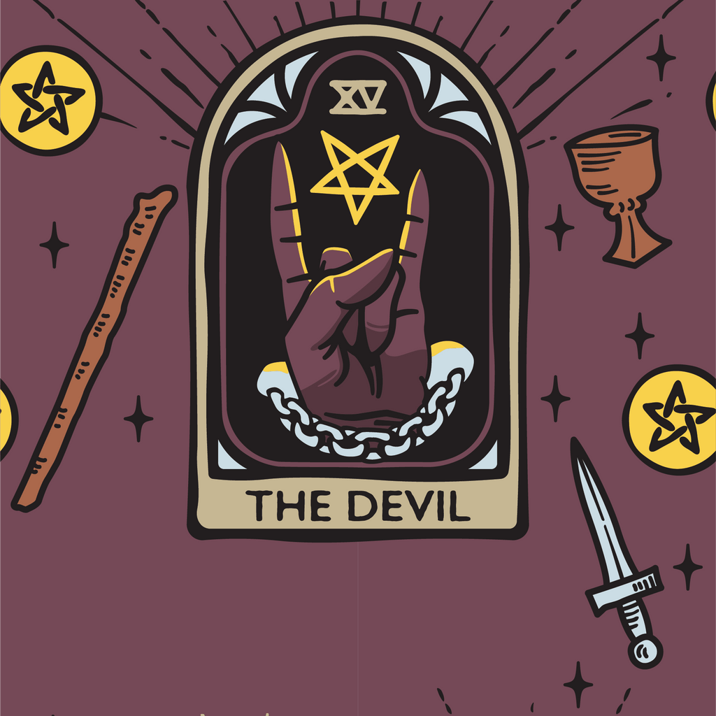 The Devil Tarot Nouveau Crew Socks - Angel's House of Design Co.