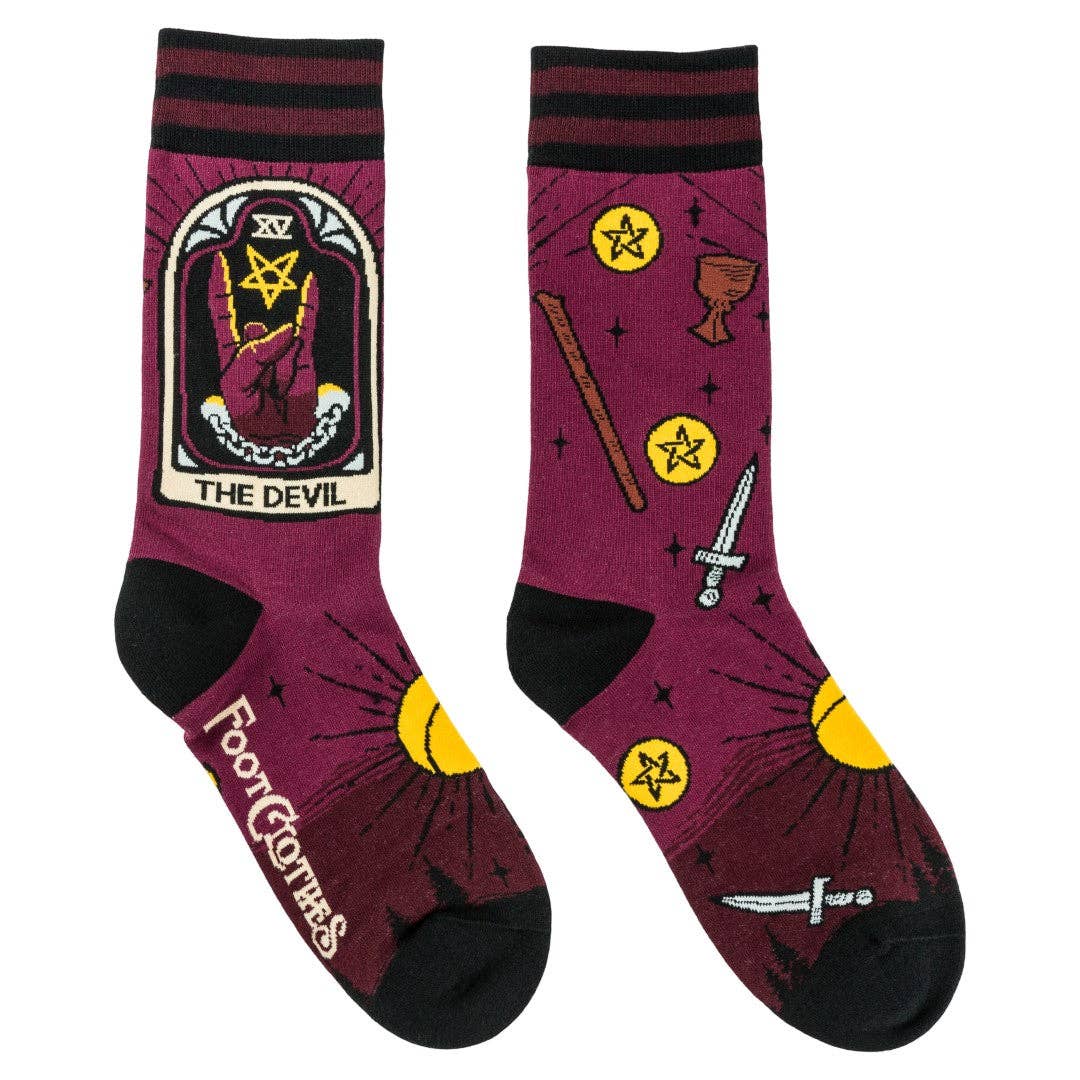The Devil Tarot Nouveau Crew Socks - Angel's House of Design Co.