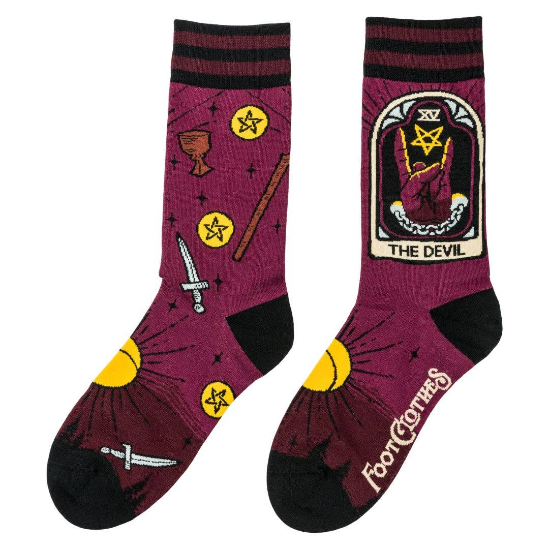 The Devil Tarot Nouveau Crew Socks - Angel's House of Design Co.