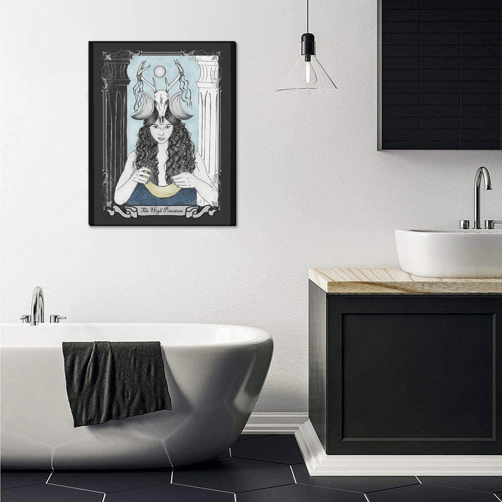 The High Priestess Tarot Art Canvas Print 16"x20" Original Art - Angel's House of Design Co.