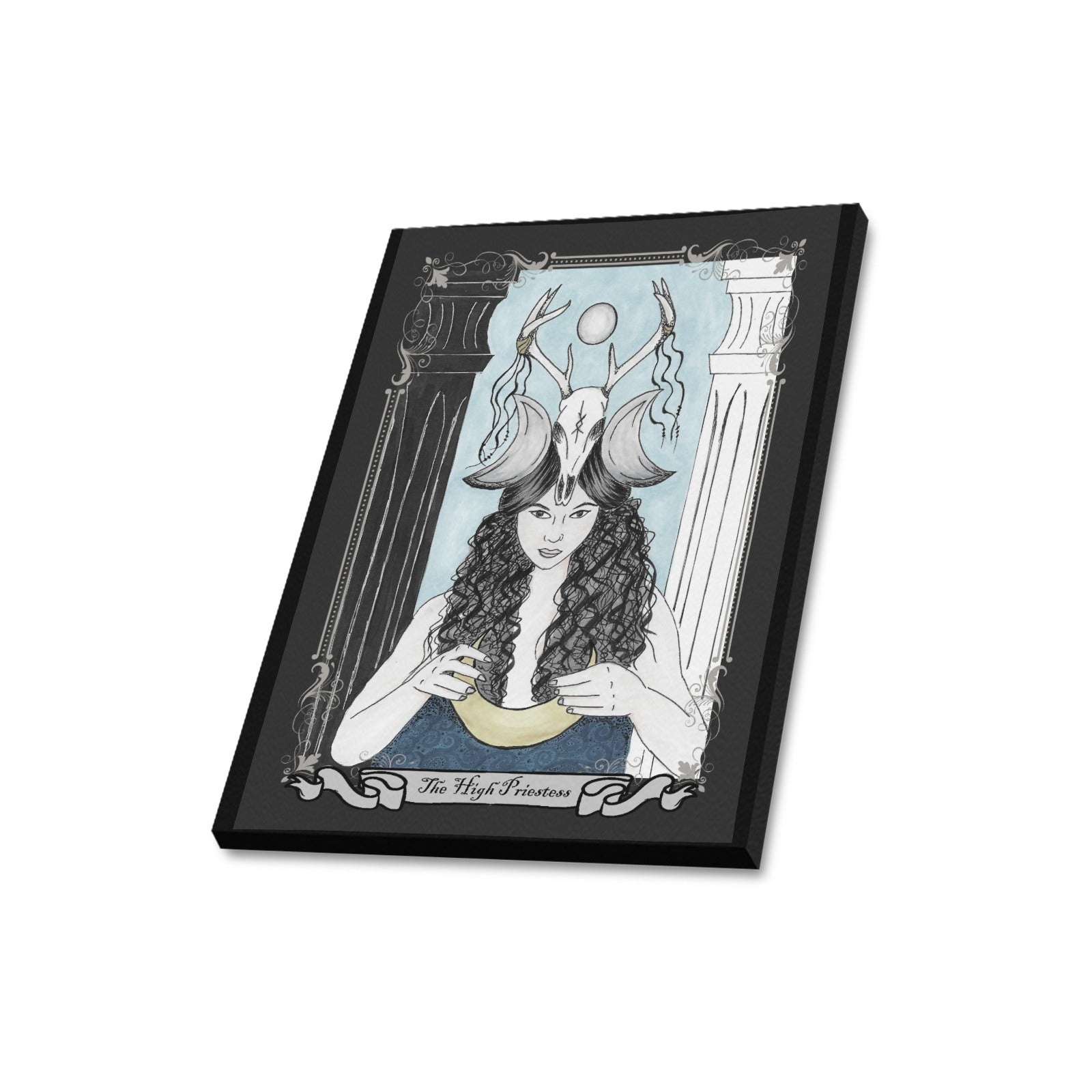 The High Priestess Tarot Art Canvas Print 16"x20" Original Art - Angel's House of Design Co.