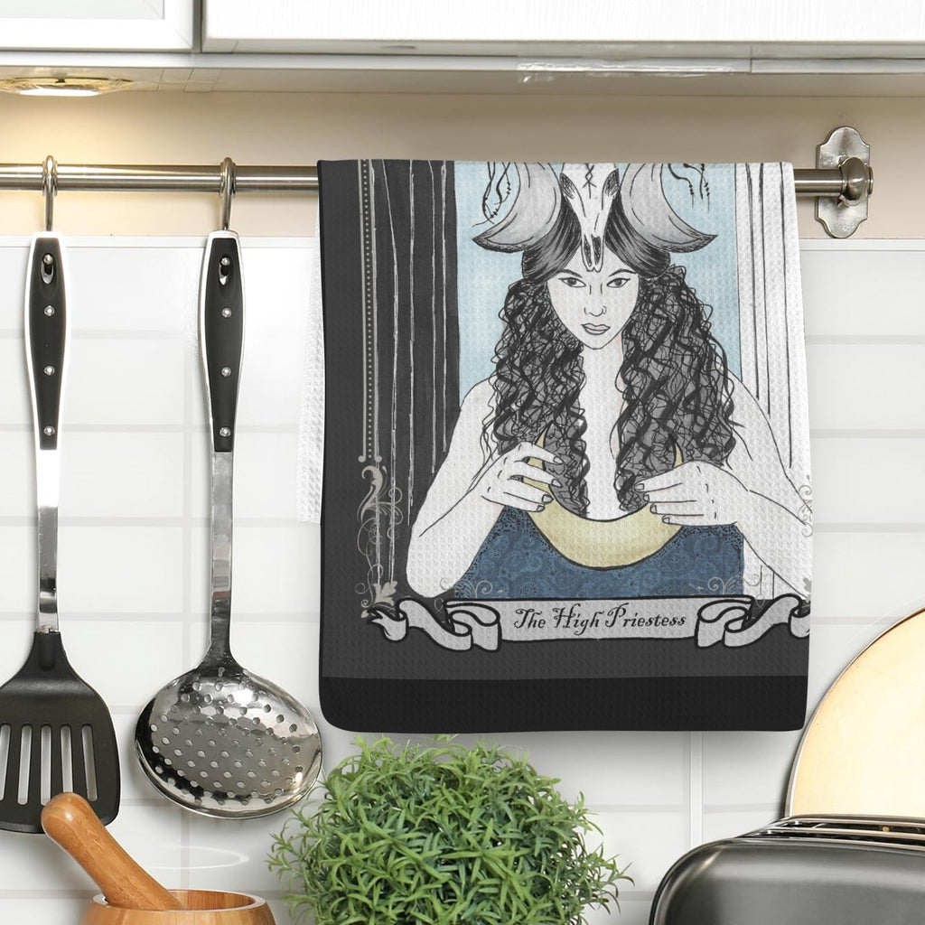 The High Priestess Tarot Art Kitchen Hand Towel 40X60cm - Angel's House of Design Co.