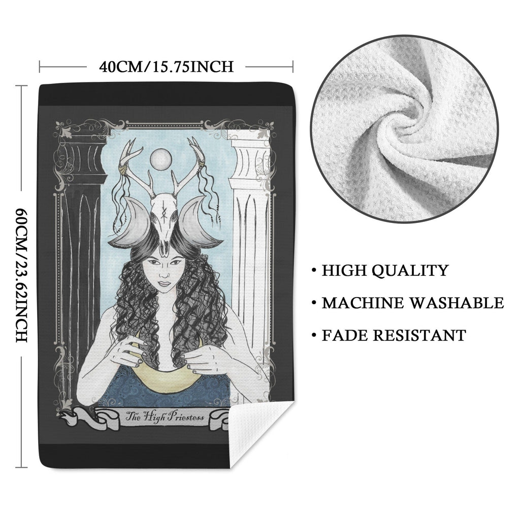 The High Priestess Tarot Art Kitchen Hand Towel 40X60cm - Angel's House of Design Co.