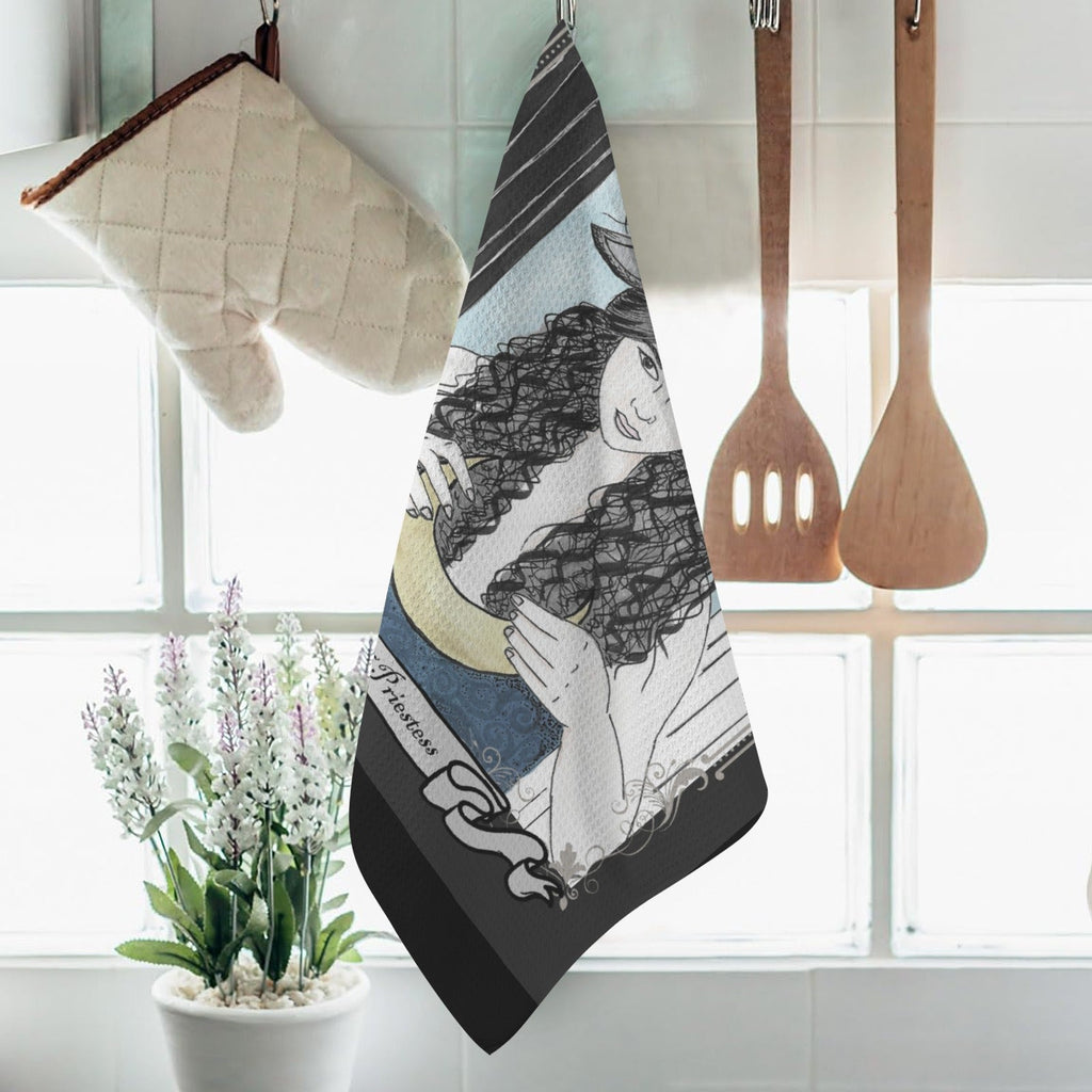 The High Priestess Tarot Art Kitchen Hand Towel 40X60cm - Angel's House of Design Co.