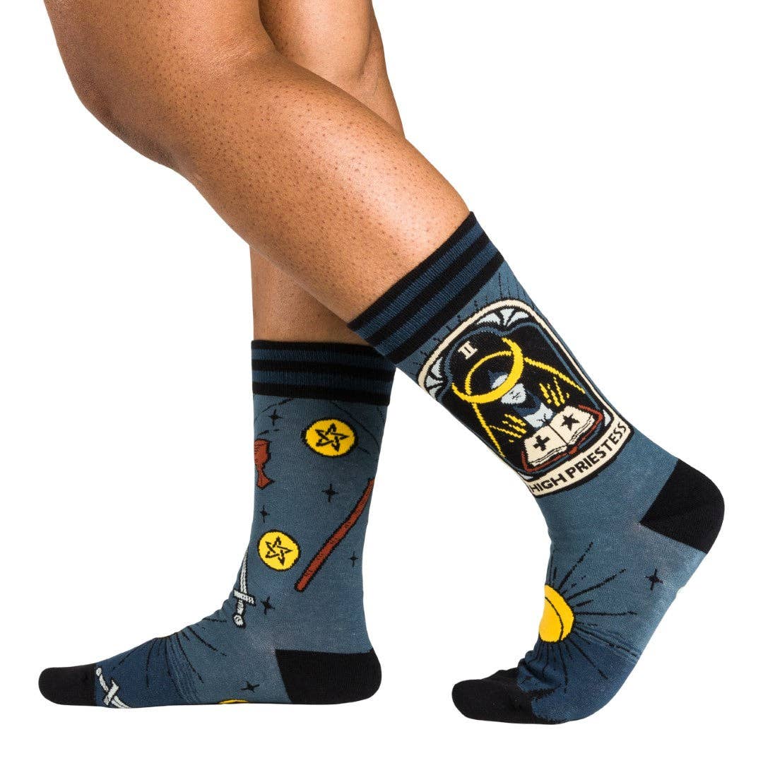 The High Priestess Tarot Nouveau Crew Socks - Angel's House of Design Co.