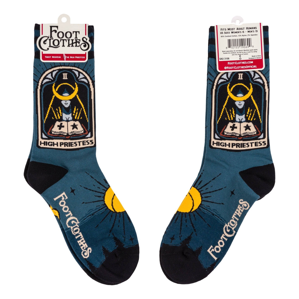 The High Priestess Tarot Nouveau Crew Socks - Angel's House of Design Co.