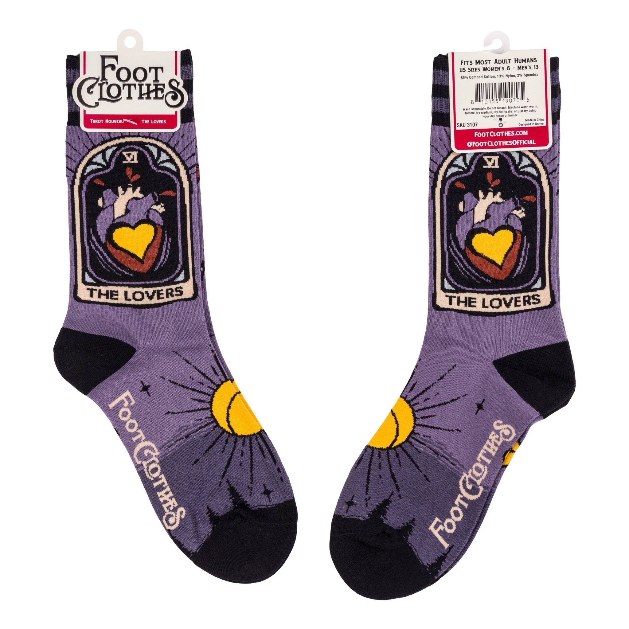 The Lovers Tarot Nouveau Crew Socks - Angel's House of Design Co.