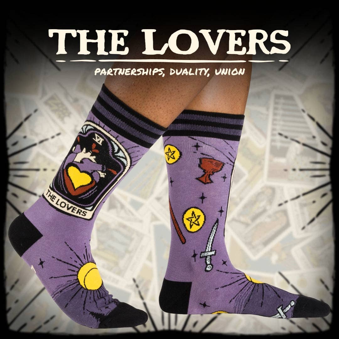 The Lovers Tarot Nouveau Crew Socks - Angel's House of Design Co.