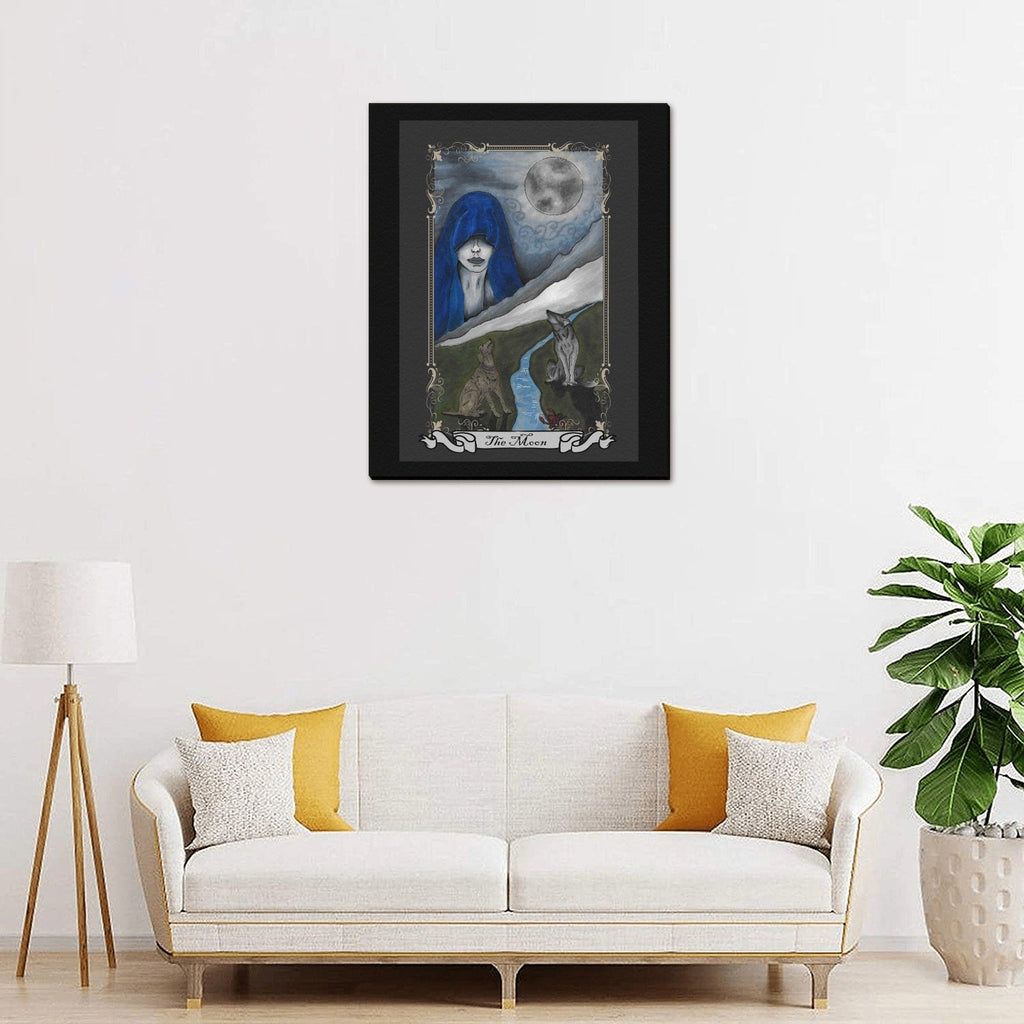 The Moon Tarot Art Canvas Print 16"x20" Original Art - Angel's House of Design Co.