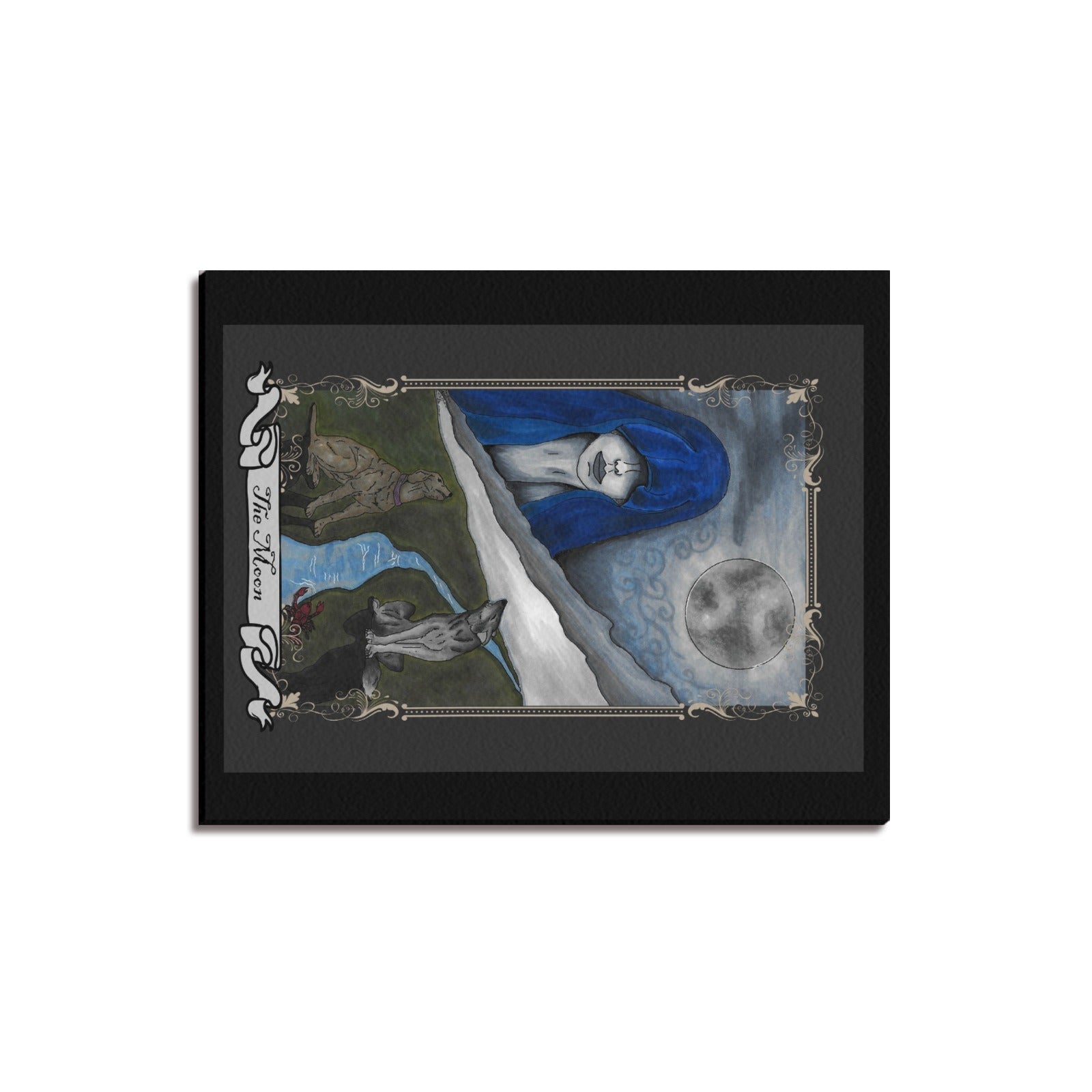 The Moon Tarot Art Canvas Print 16"x20" Original Art - Angel's House of Design Co.