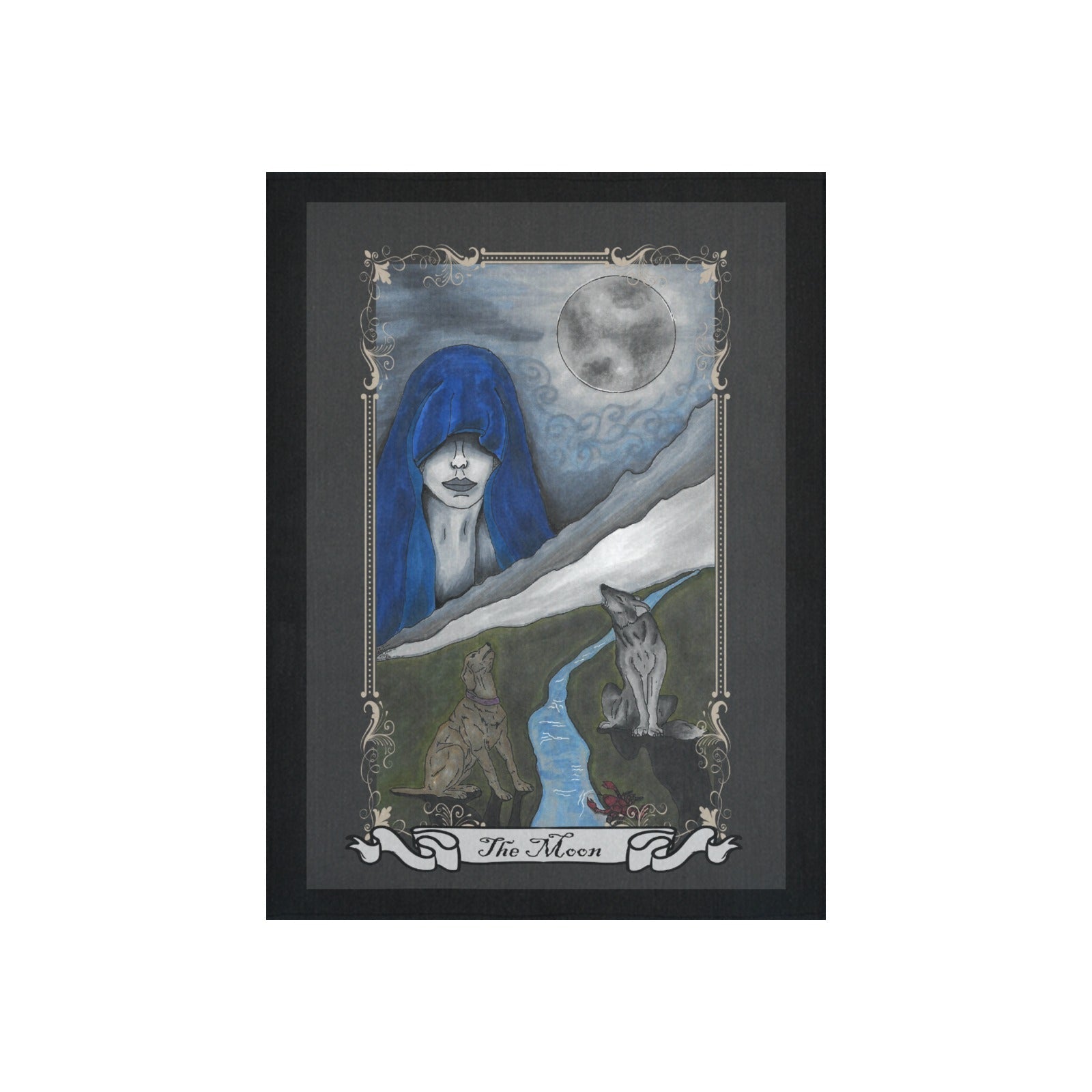 The Moon Tarot Art Cotton Linen Tapestry 30"x 40" - Angel's House of Design Co.