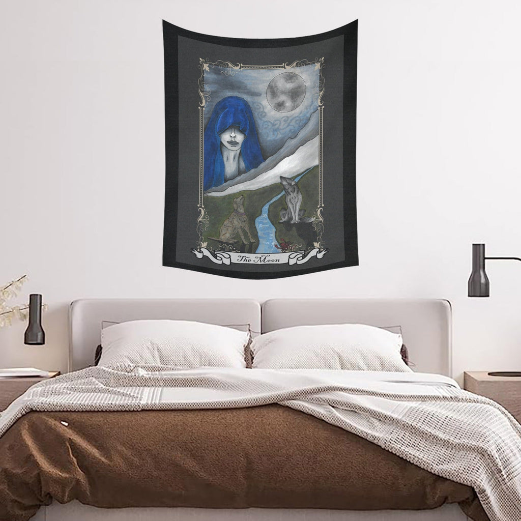 The Moon Tarot Art Cotton Linen Tapestry 30"x 40" - Angel's House of Design Co.