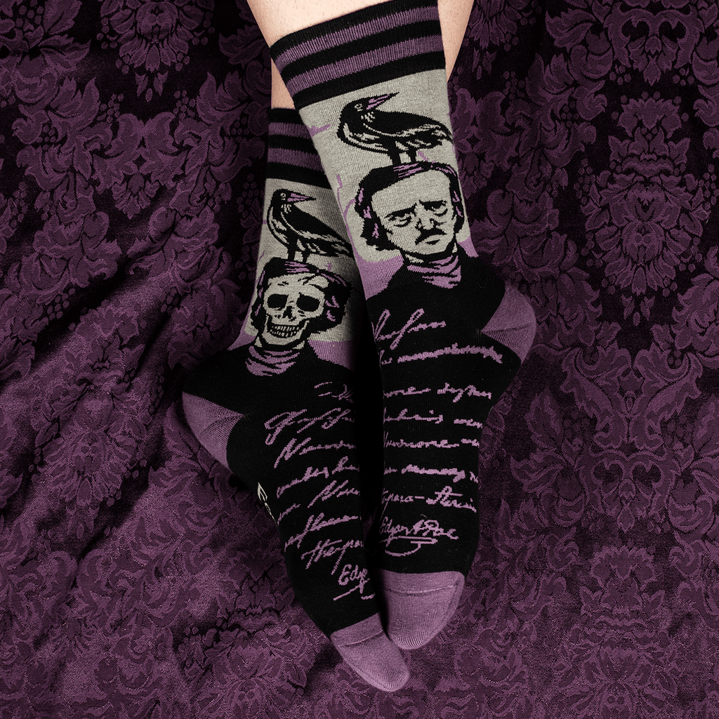 The Raven Poe Socks - Angel's House of Design Co.