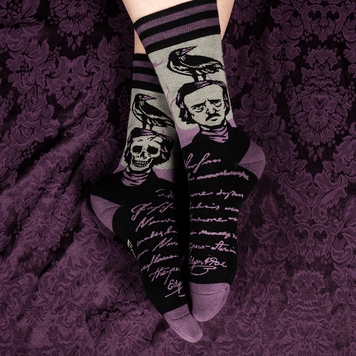 The Raven Poe Socks - Angel's House of Design Co.
