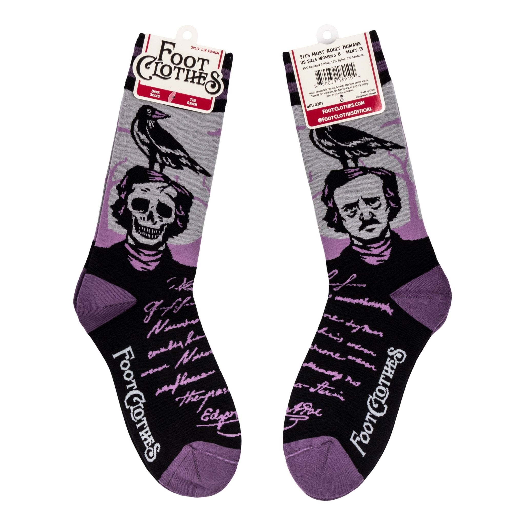 The Raven Poe Socks - Angel's House of Design Co.