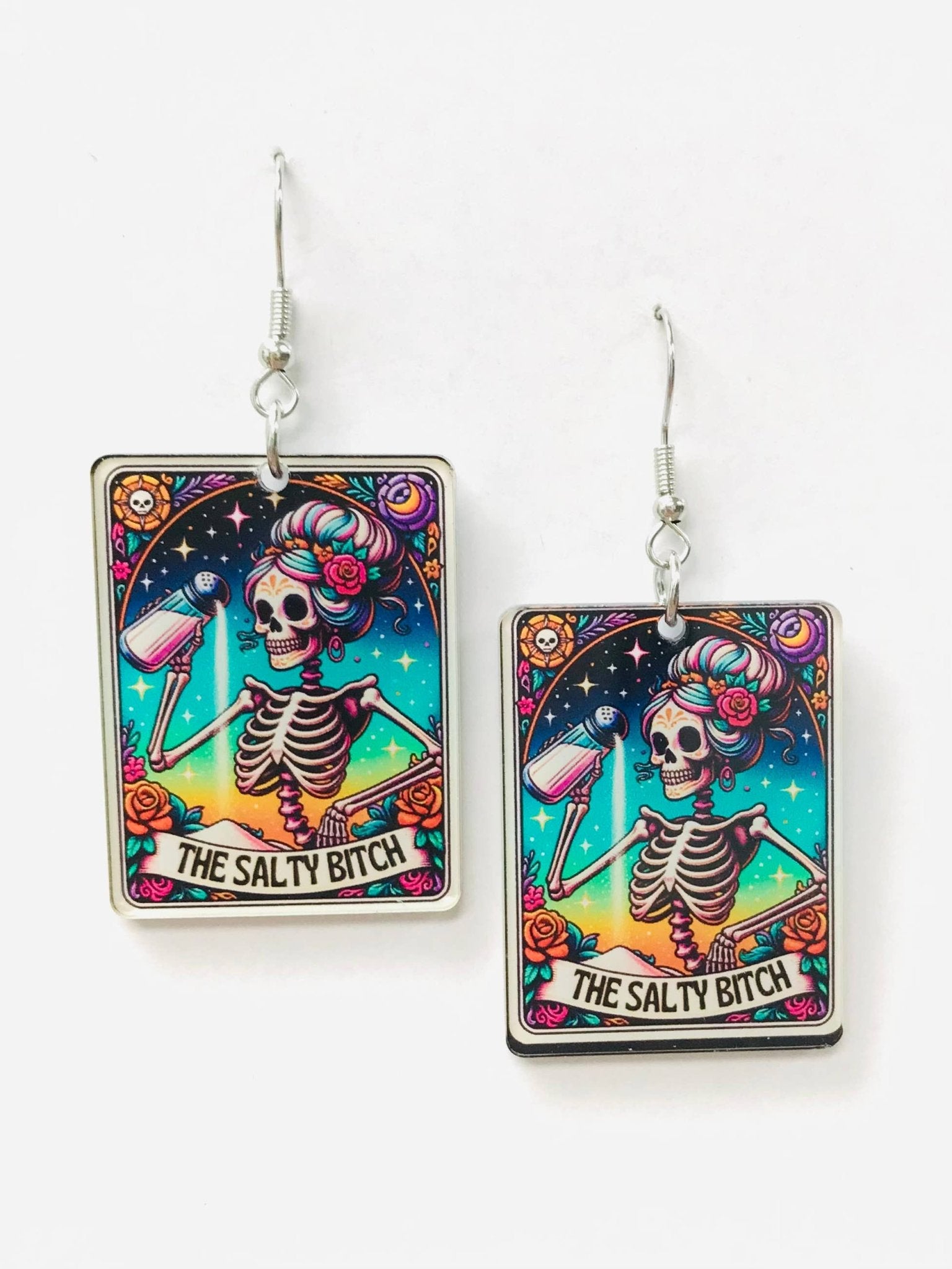 The Salty Bitch Earrings, Acrylic Earrings - Angel's House of Design Co.