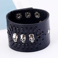 Thick Cuff Bracelet with Skulls & Stitching - Angel's House of Design Co.