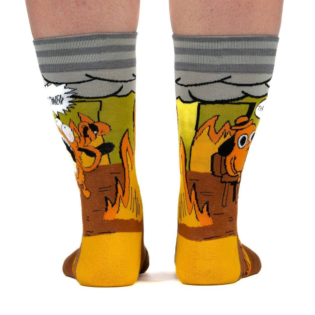 This is Fine. Also, Not Fine. Crew Socks - Angel's House of Design Co.