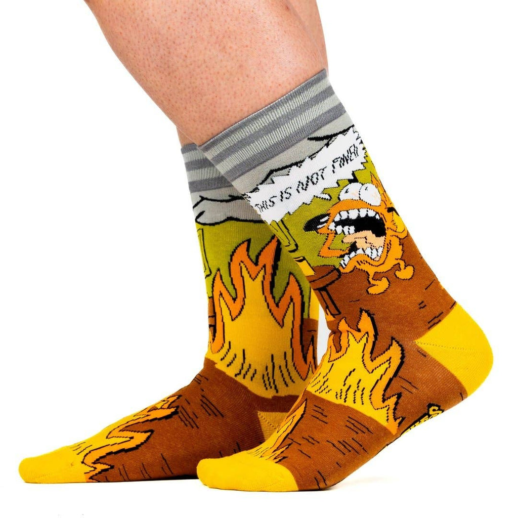 This is Fine. Also, Not Fine. Crew Socks - Angel's House of Design Co.