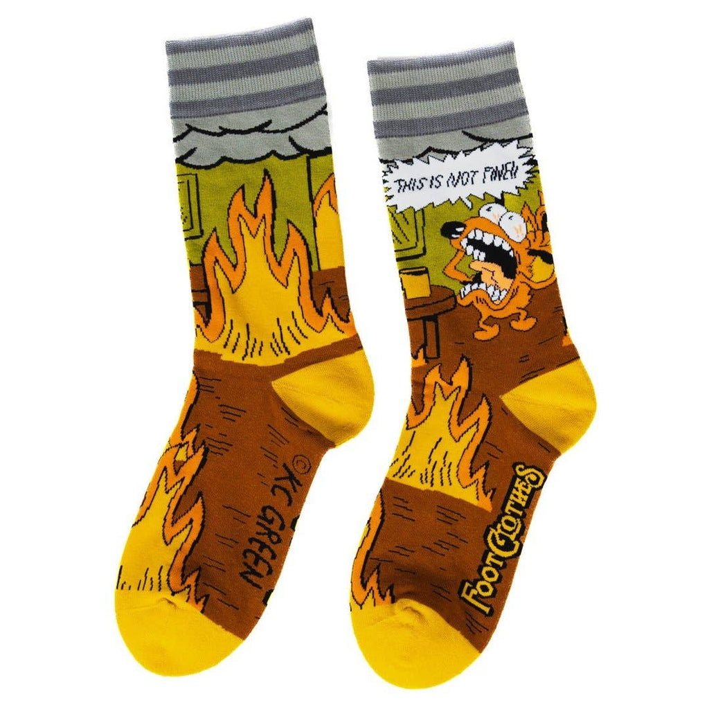 This is Fine. Also, Not Fine. Crew Socks - Angel's House of Design Co.