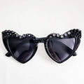 Til Death Black Heart Rhinestone Sunglasses - Angel's House of Design Co.