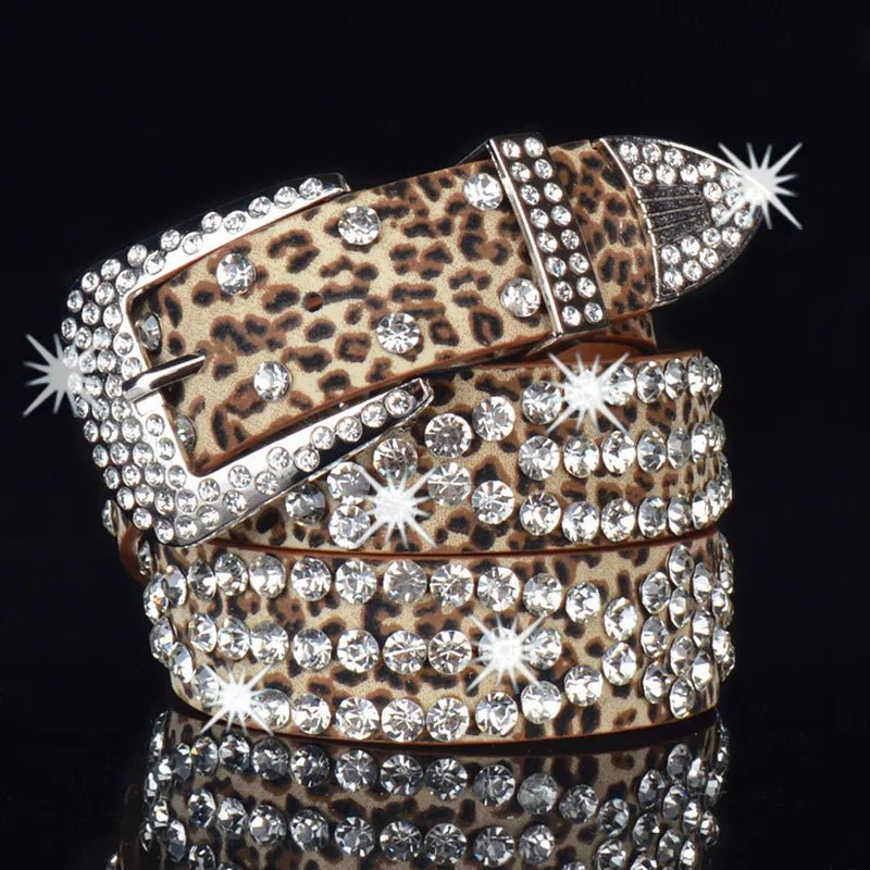 Traditional Leopard Belt with Rhinestones - Angel's House of Design Co.