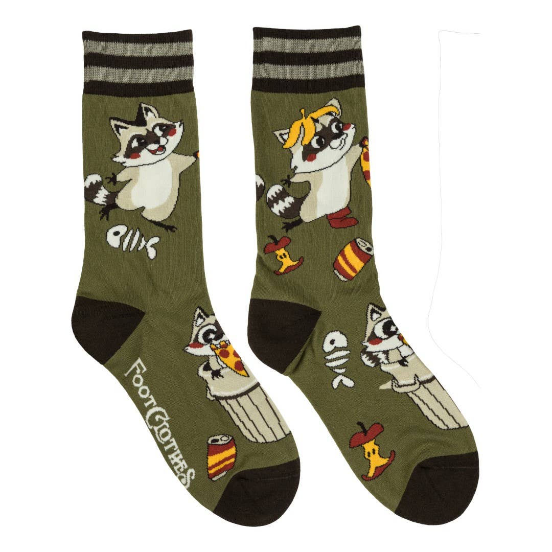 Trash Panda Pizza Party Crew Socks - Angel's House of Design Co.