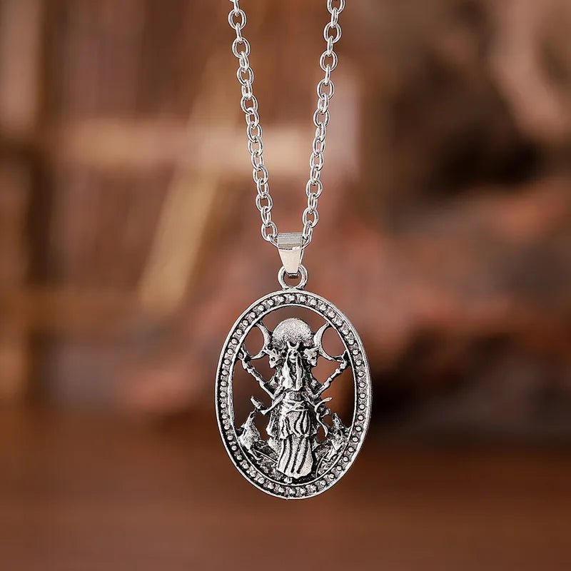 Triple Goddess Oval Necklace - Angel's House of Design Co.