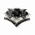 Triple Goddess Ring Set in Black - Angel's House of Design Co.