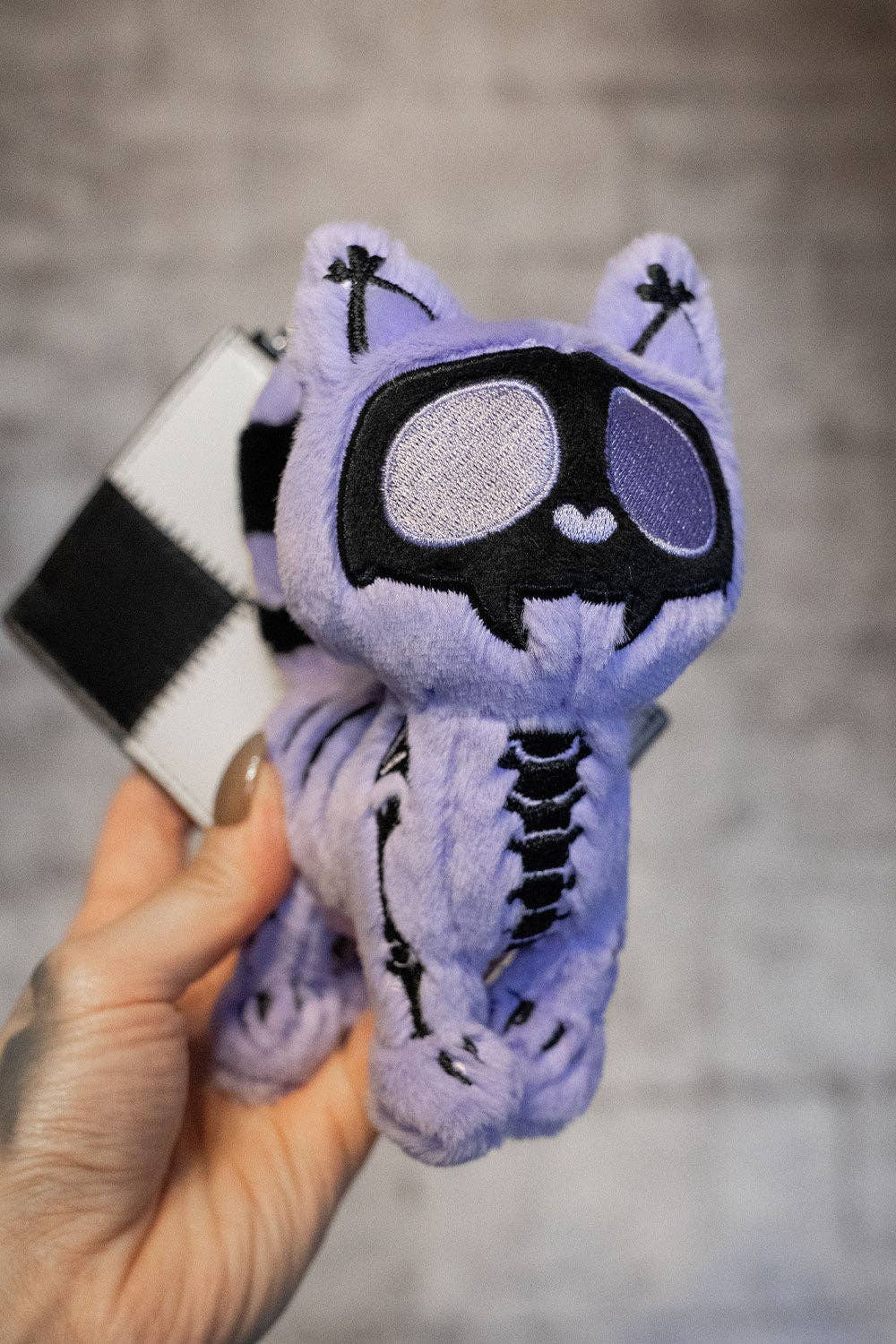 Twilight Purple Skelekitty Plush Keychain [Limited Edition] - Angel's House of Design Co.