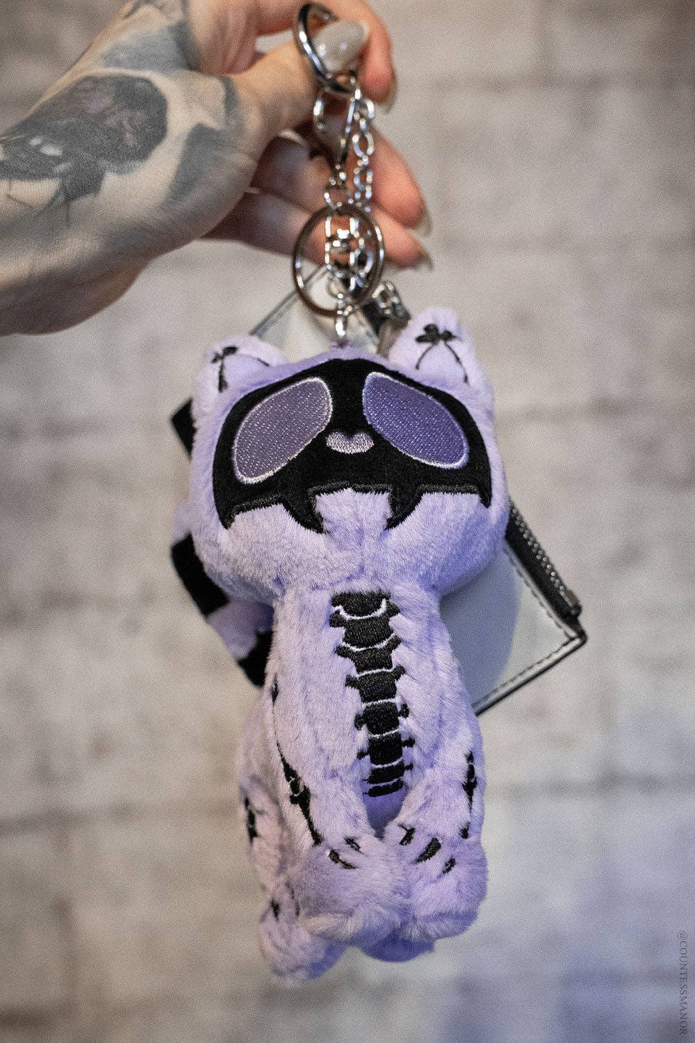 Twilight Purple Skelekitty Plush Keychain [Limited Edition] - Angel's House of Design Co.