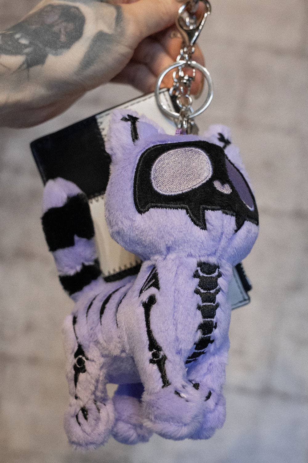 Twilight Purple Skelekitty Plush Keychain [Limited Edition] - Angel's House of Design Co.