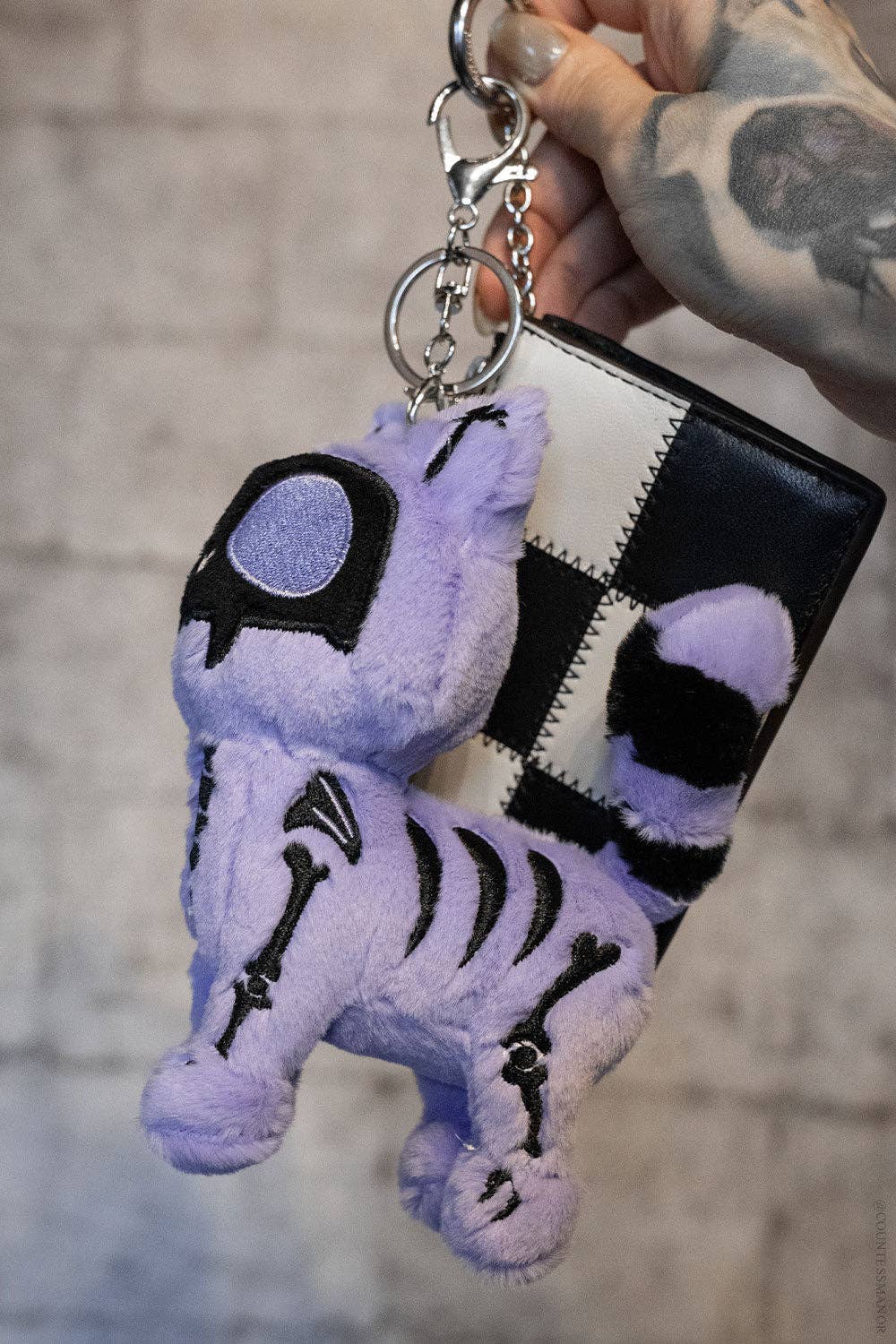 Twilight Purple Skelekitty Plush Keychain [Limited Edition] - Angel's House of Design Co.