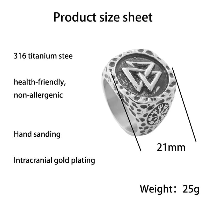 Valknut Titanium Steel Ring - Angel's House of Design Co.