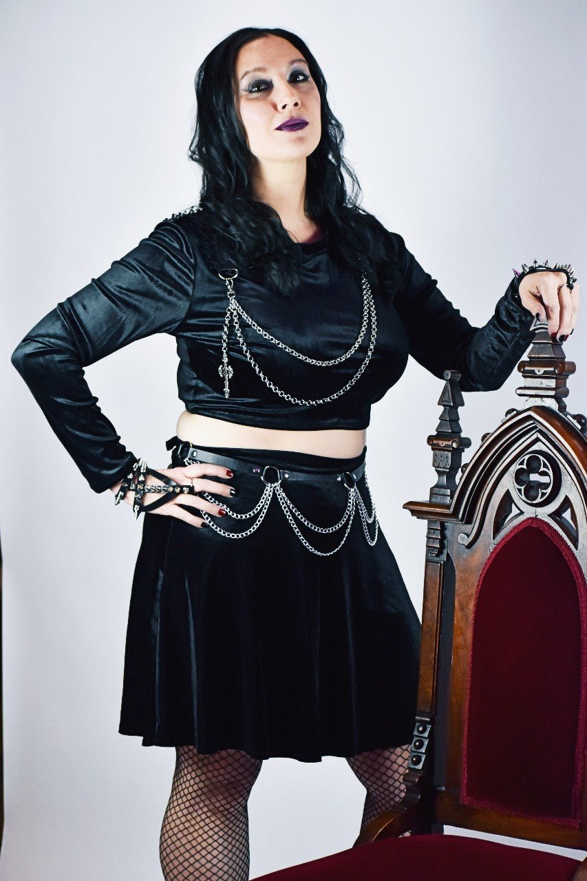 Vampire Cross Velvet Crop - Angel's House of Design Co.