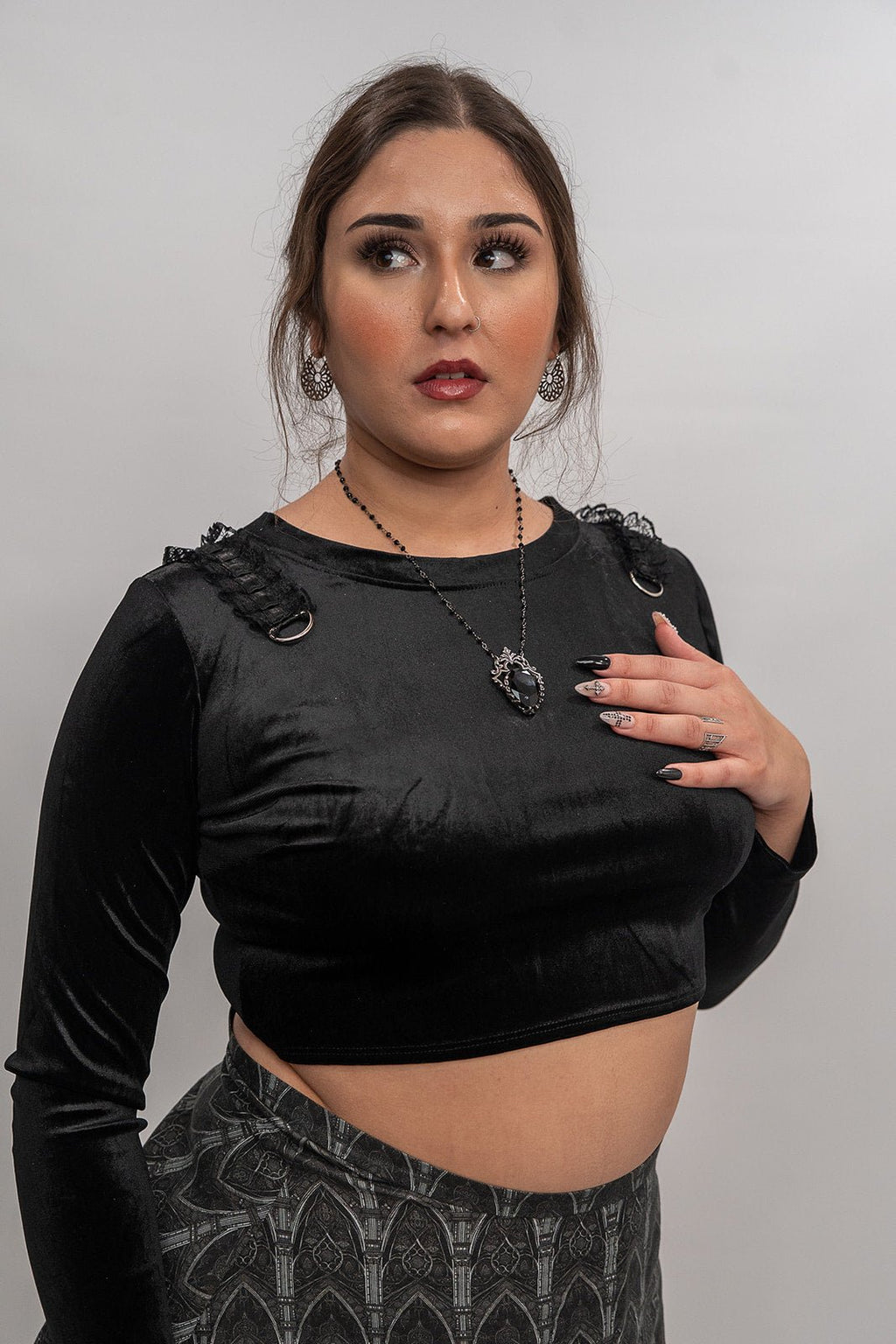 Vampire Cross Velvet Crop - Angel's House of Design Co.