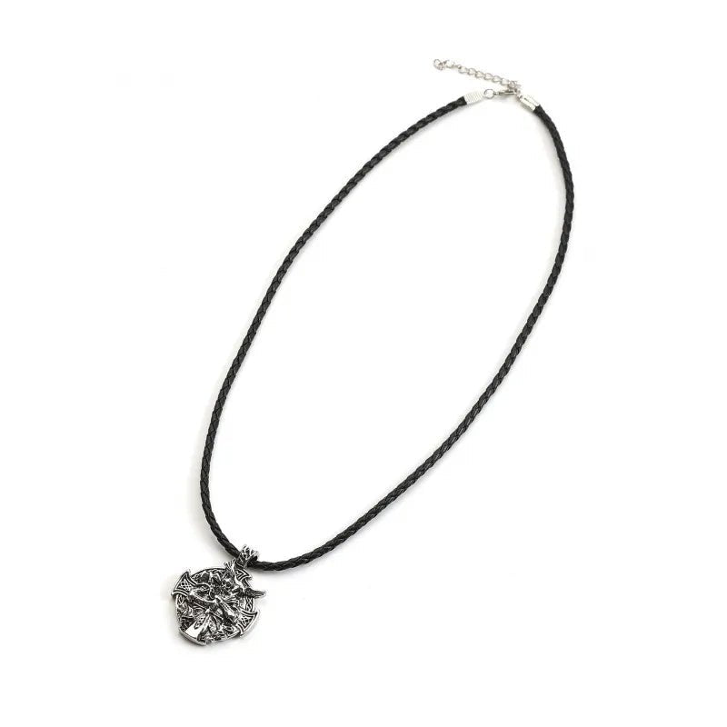 Viking Warrior Necklace with Vegan Leather Cord - Angel's House of Design Co.