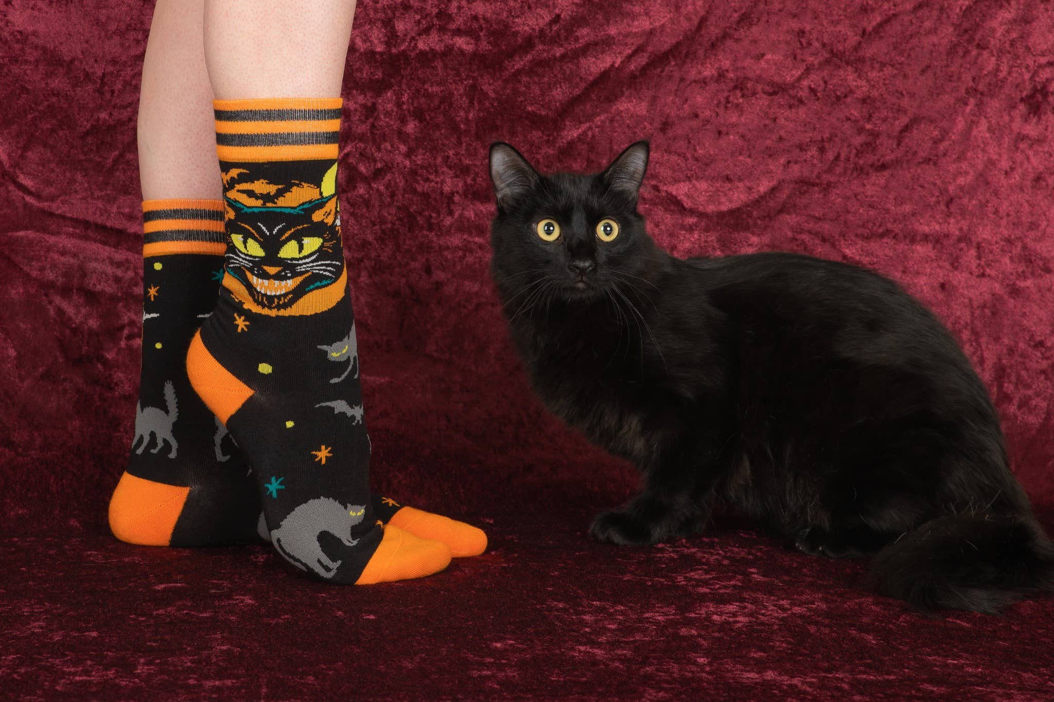 Vintage Black Cat Crew Socks - Angel's House of Design Co.