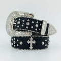 Wide Belt Rhinestone Cross Decorative Belt - Angel's House of Design Co.