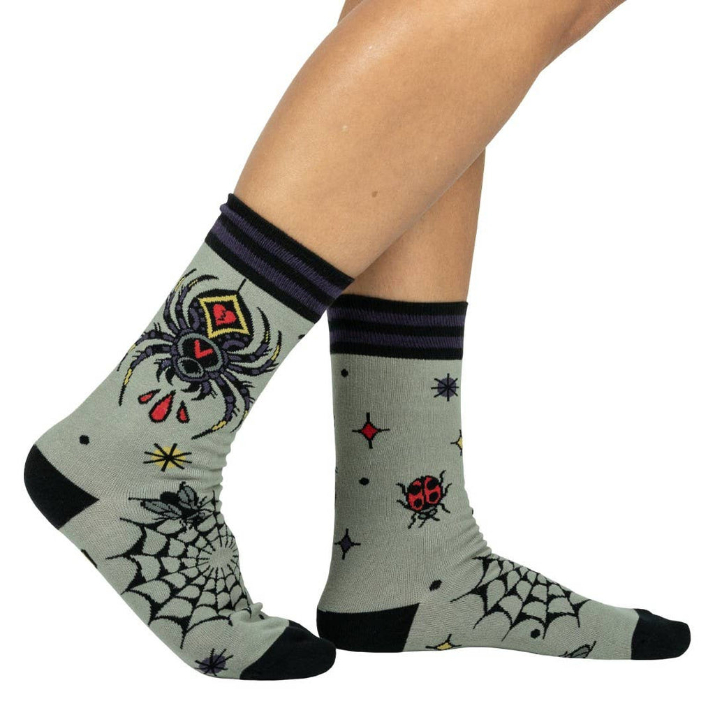 Widow's Web Crew Socks - Angel's House of Design Co.