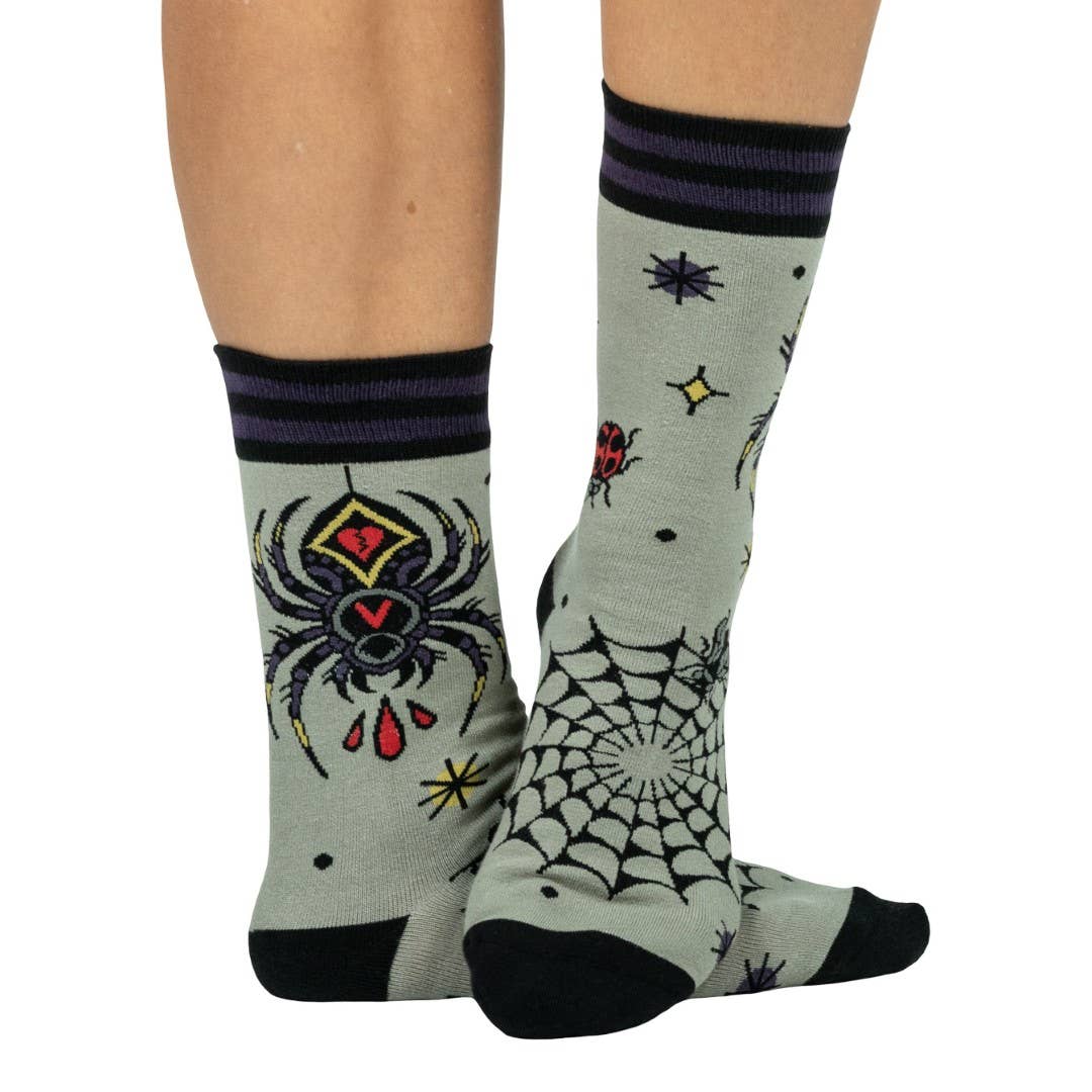 Widow's Web Crew Socks - Angel's House of Design Co.